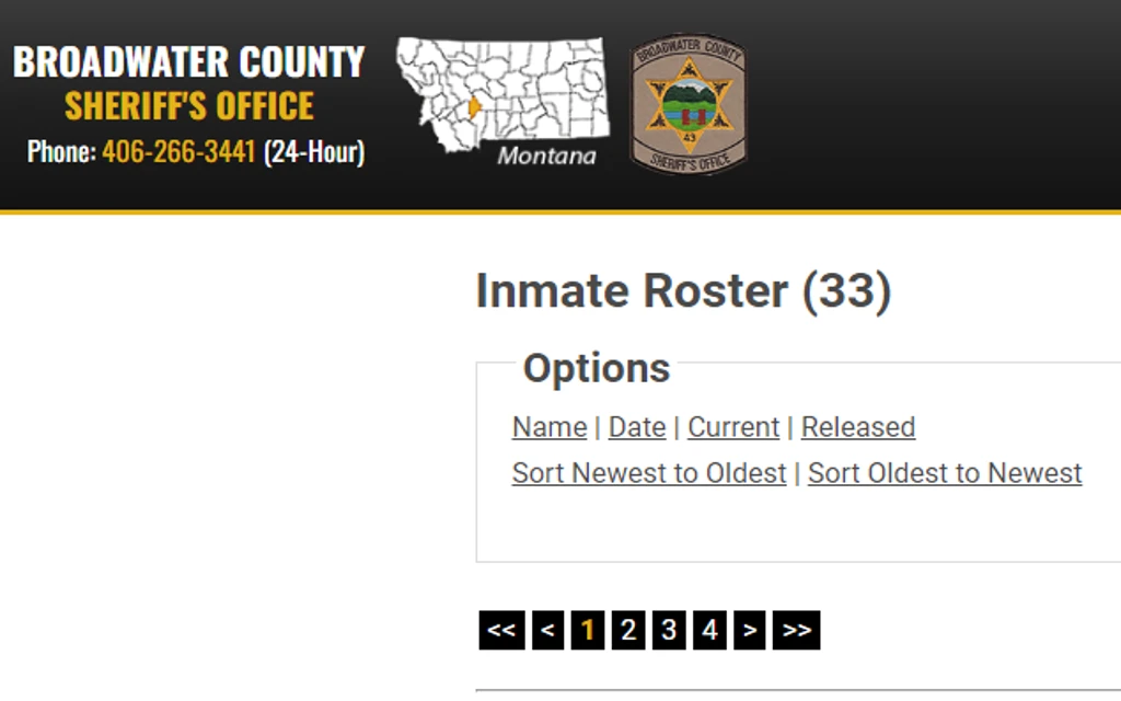 Broadwater County sheriff's office inmate finder to search roster of criminals and find inmates free in Montana county.
